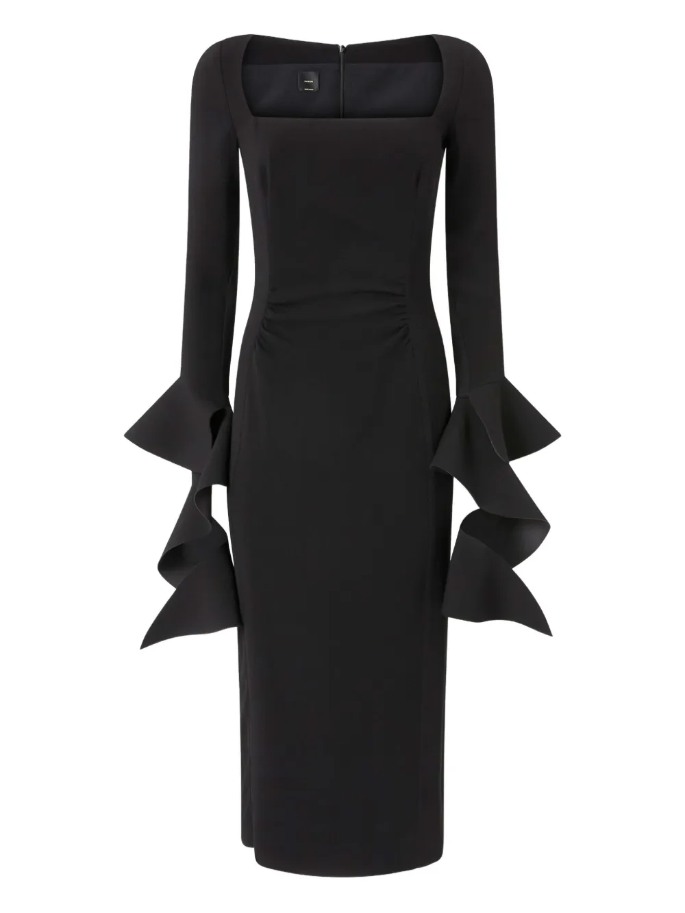 Pinko Formina Square-neck Midi Dress In Black
