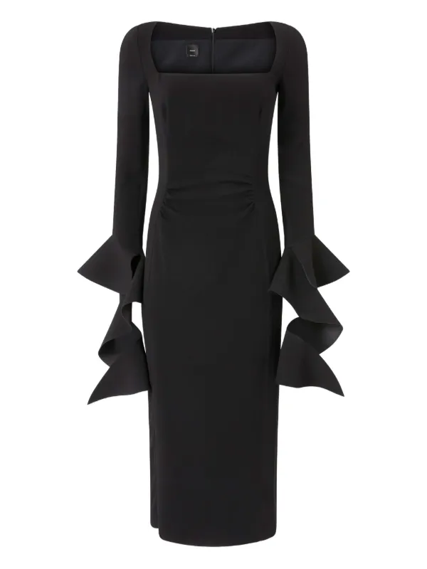 PINKO Formina square-neck Midi Dress | Black | FARFETCH PINKO Formina square-neck Midi Dress | Black | FARFETCH