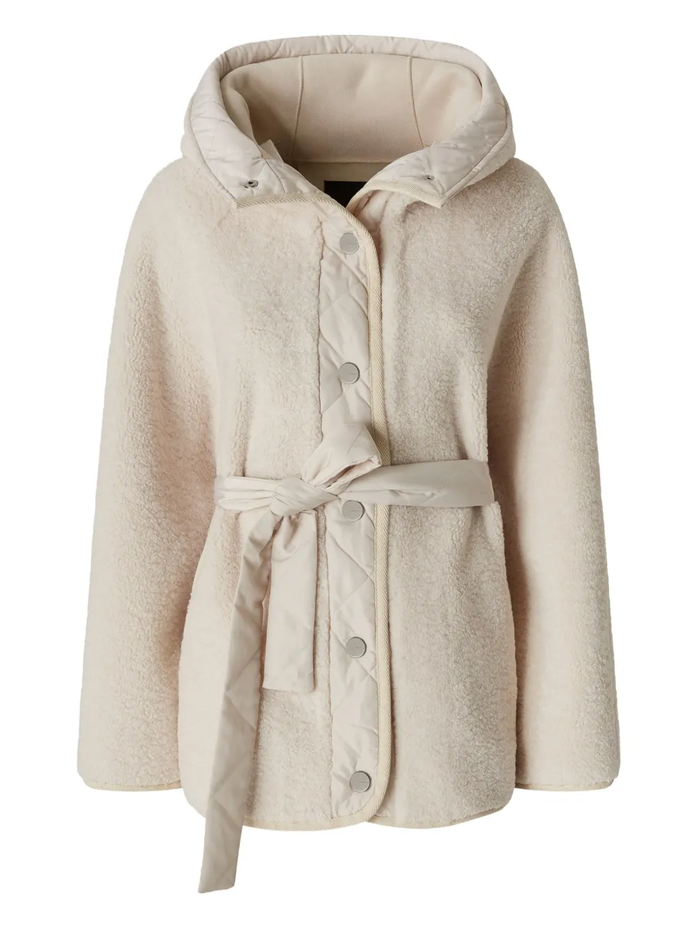 PINKO Jas met capuchon en ceintuur Beige