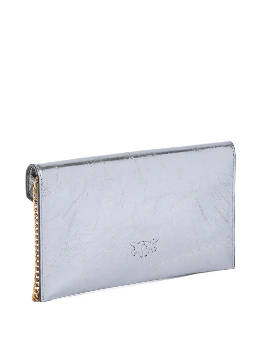 PINKO metallic flap chain clutch - Grijs