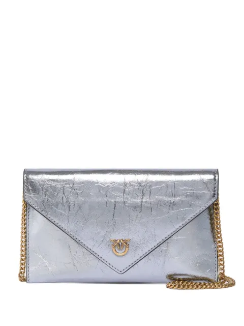 PINKO metallic flap chain clutch