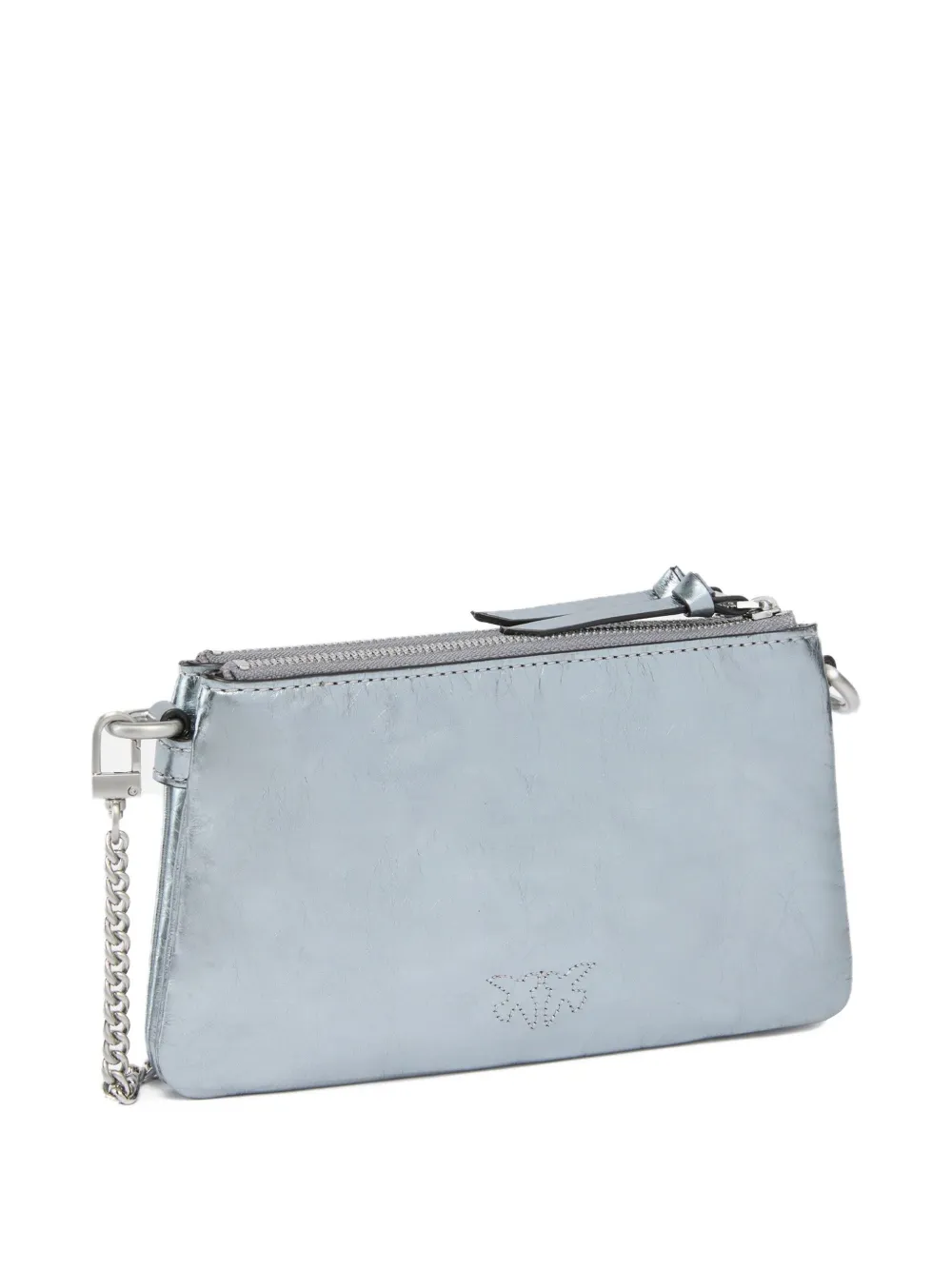 PINKO Metallic crossbodytas met dubbele rits Blauw