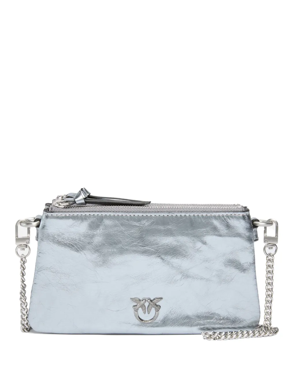 PINKO metallic double-zip cross body bag - ブルー PINKO metallic double-zip cross body bag - ブルー