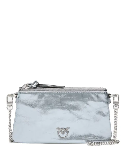 PINKO Umhängetasche im Metallic-Look mit doppeltem Reißverschluss