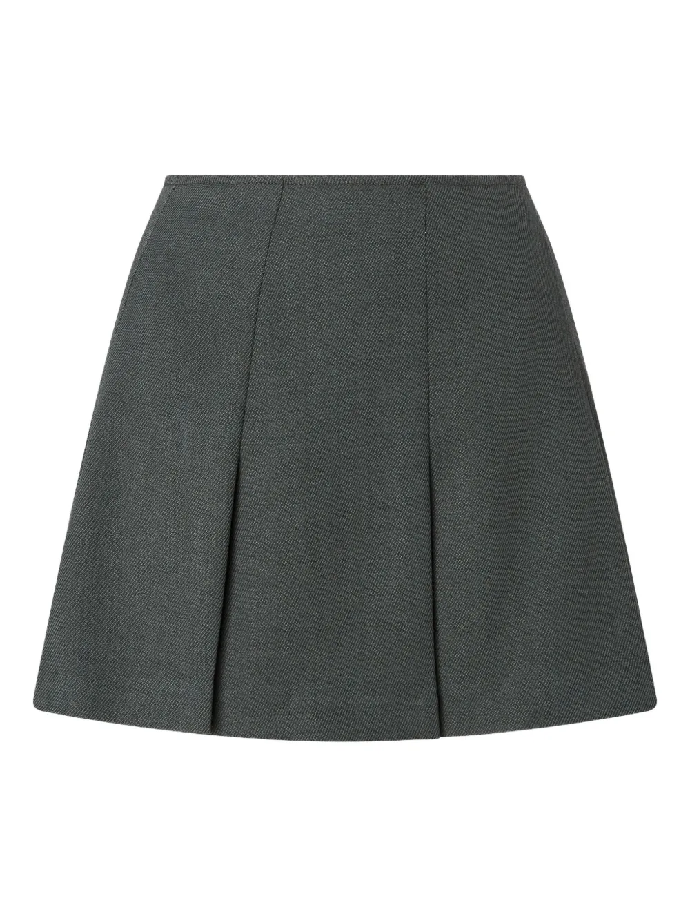 Pinko Pleated Wool-blend Mini Skirt In Gray