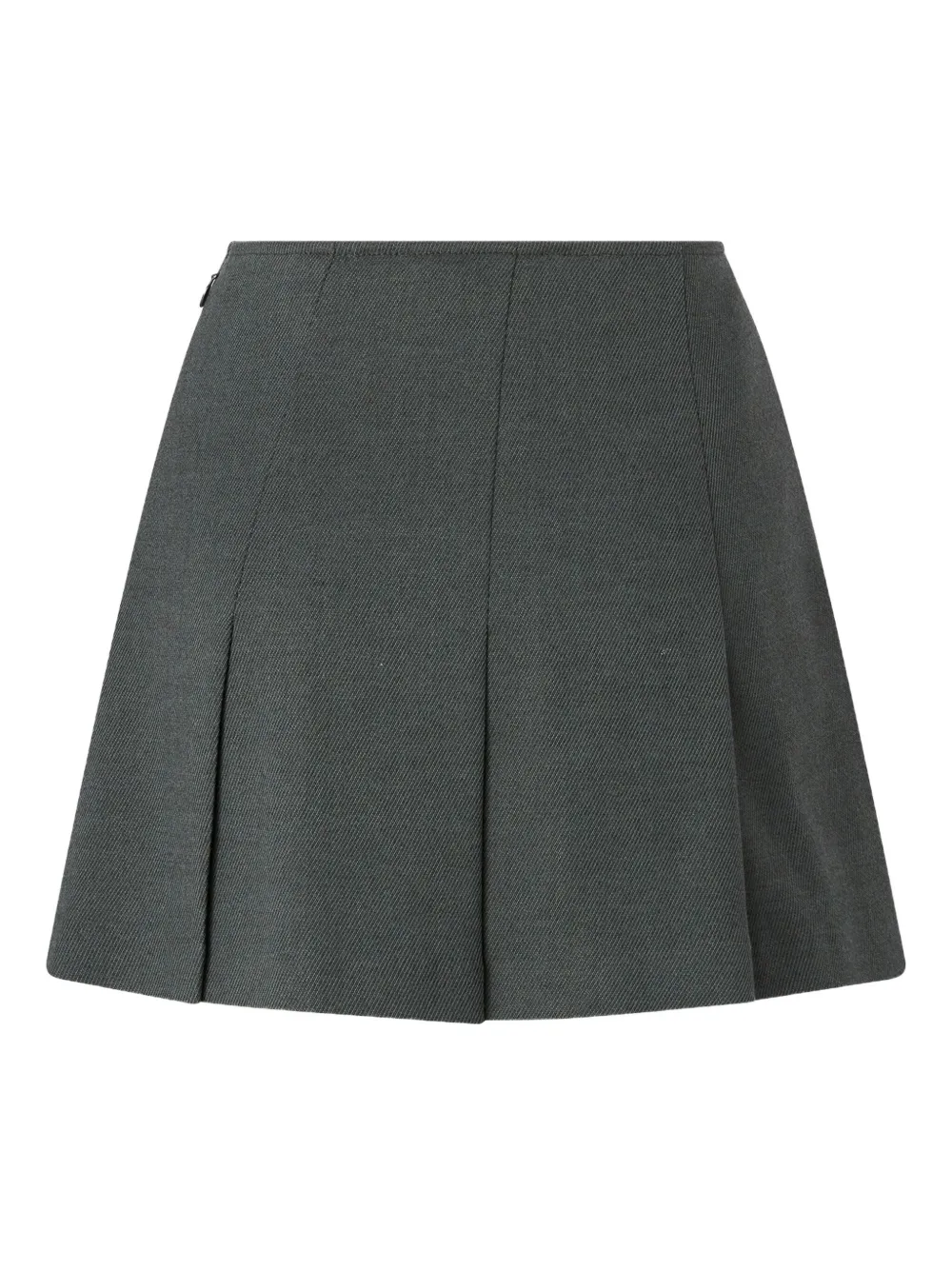 Pinko Pleated Wool-blend Mini Skirt In Gray