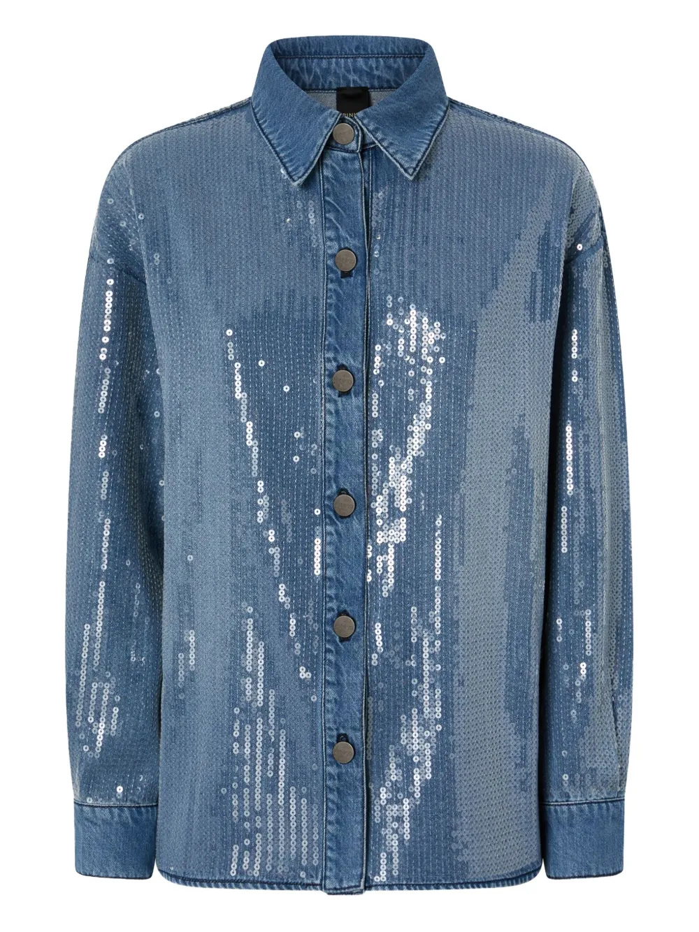 sequin-embellished denim shirt