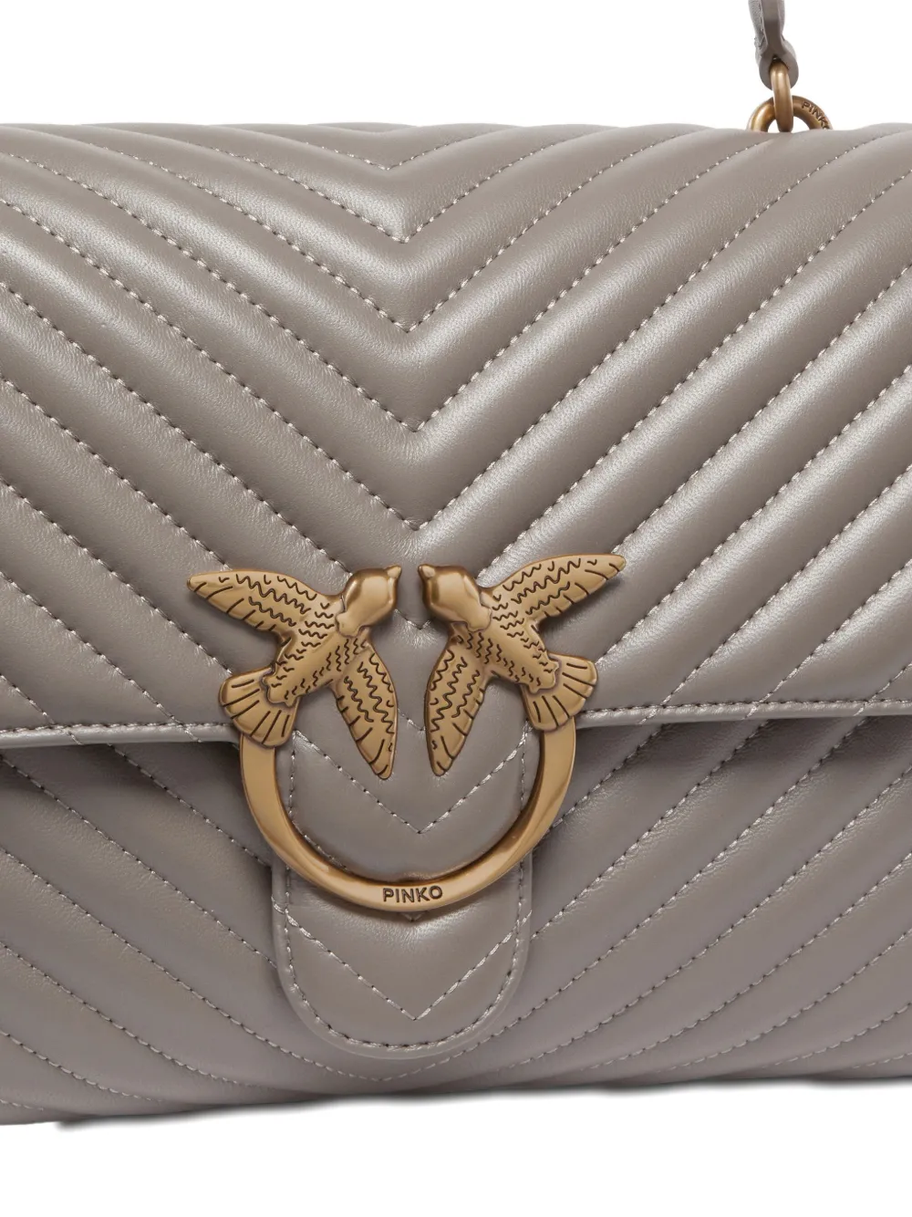 PINKO Gevoerde shopper met chevron streep Grijs