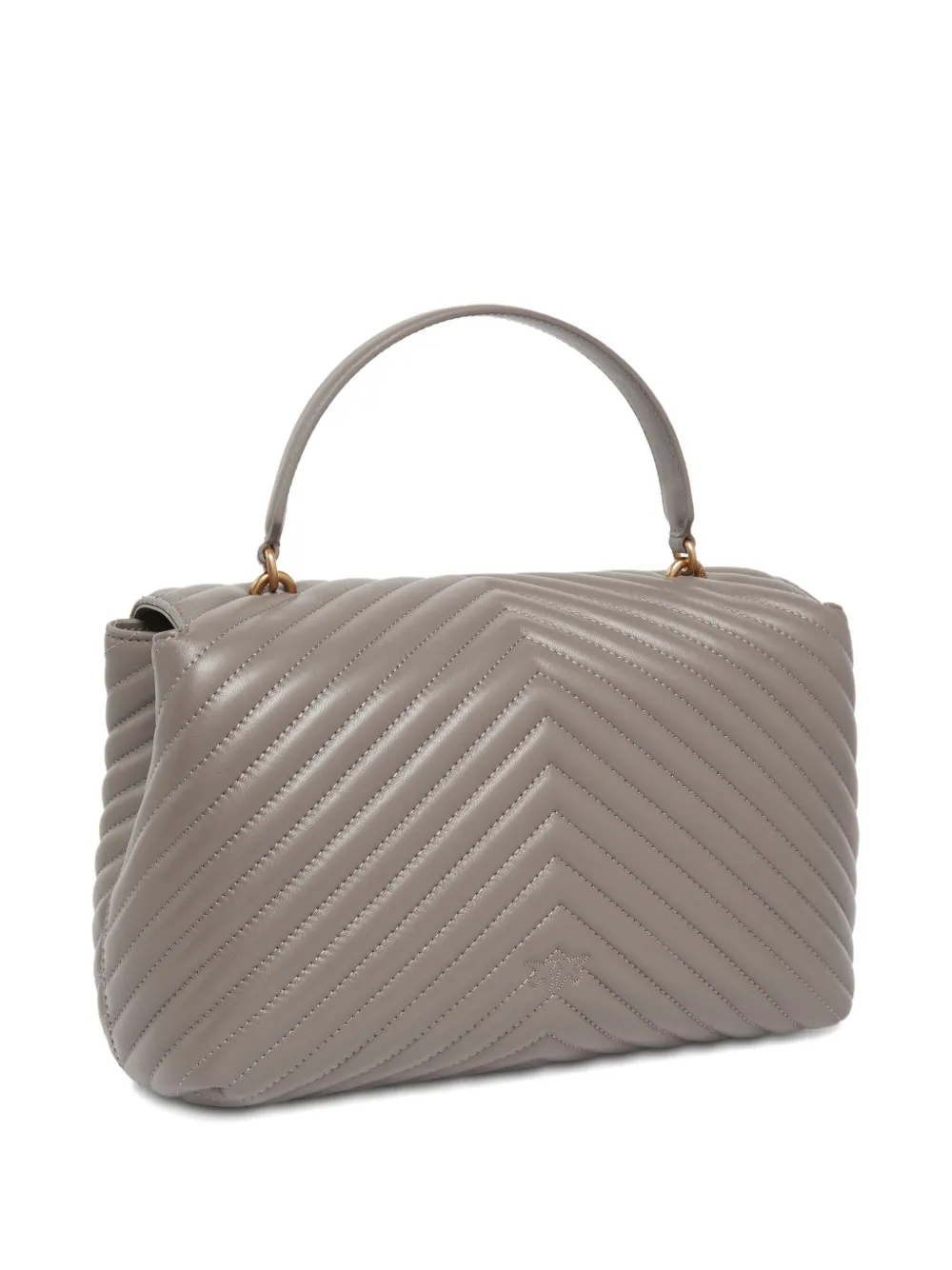 PINKO Gevoerde shopper met chevron streep Grijs