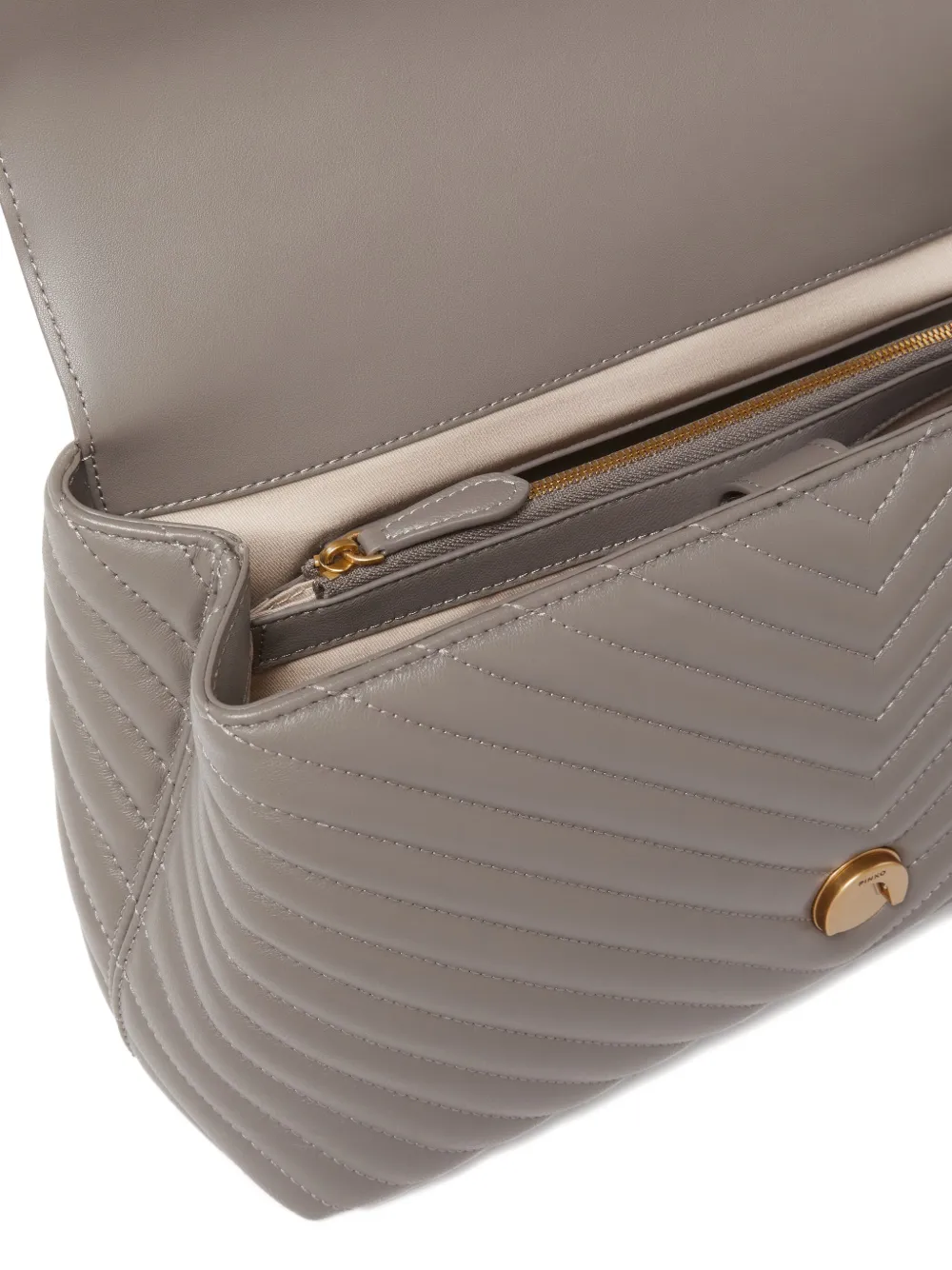 PINKO Gevoerde shopper met chevron streep Grijs