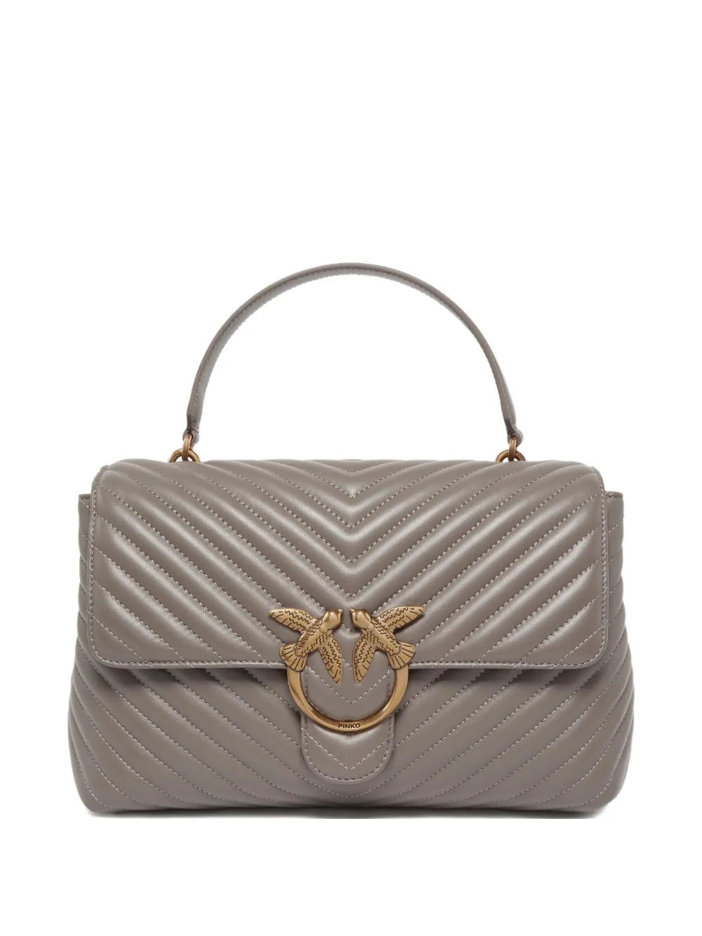 PINKO Gevoerde shopper met chevron streep Grijs