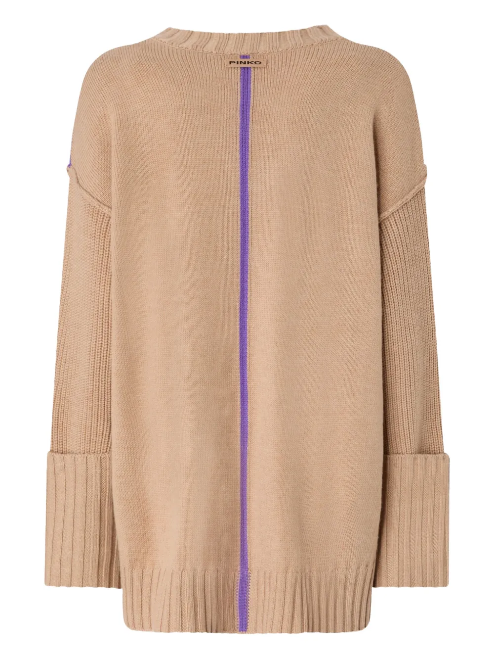 PINKO Geribbeld vest met zak Beige