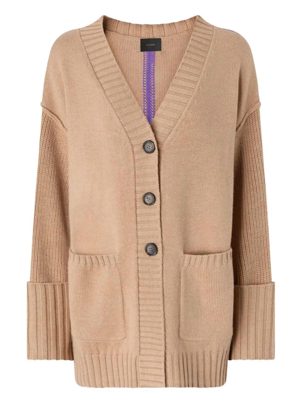 PINKO pocket ribbed cardigan - Toni neutri