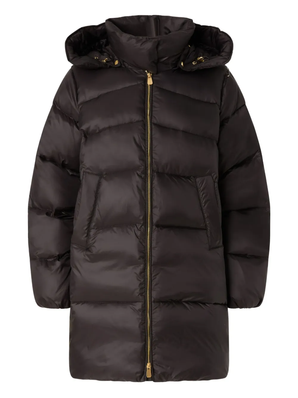 PINKO Donsjas met capuchon Bruin