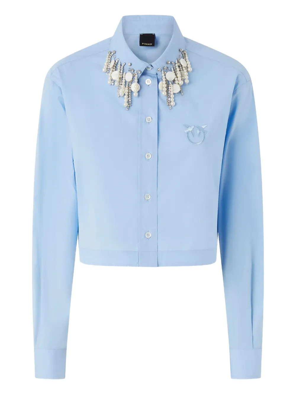 PINKO embroidered-logo shirt Blauw