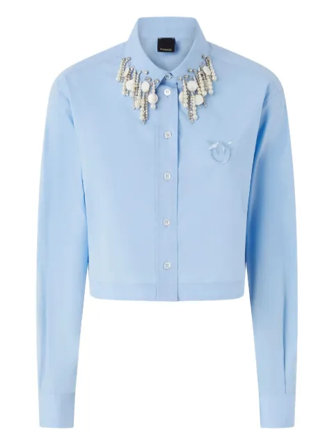 PINKO embroidered-logo shirt
