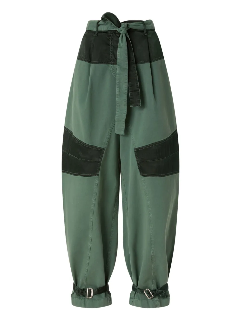 PINKO Broek met vlakken en ceintuur - Groen
