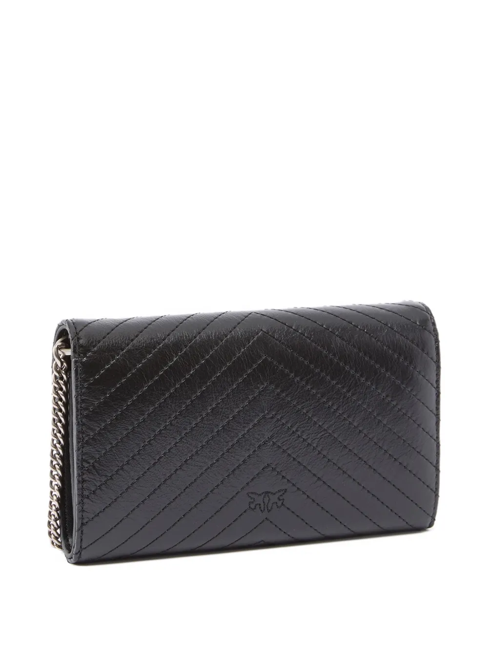 Pinko Love Bag One Small Crossbody Bag In Leather In Black