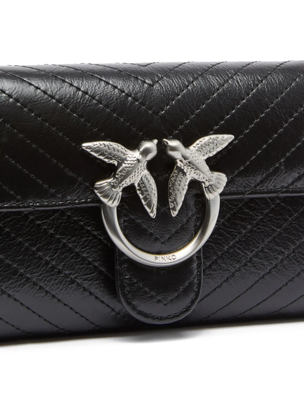 PINKO Gewatteerde crossbodytas met chevron detail Zwart