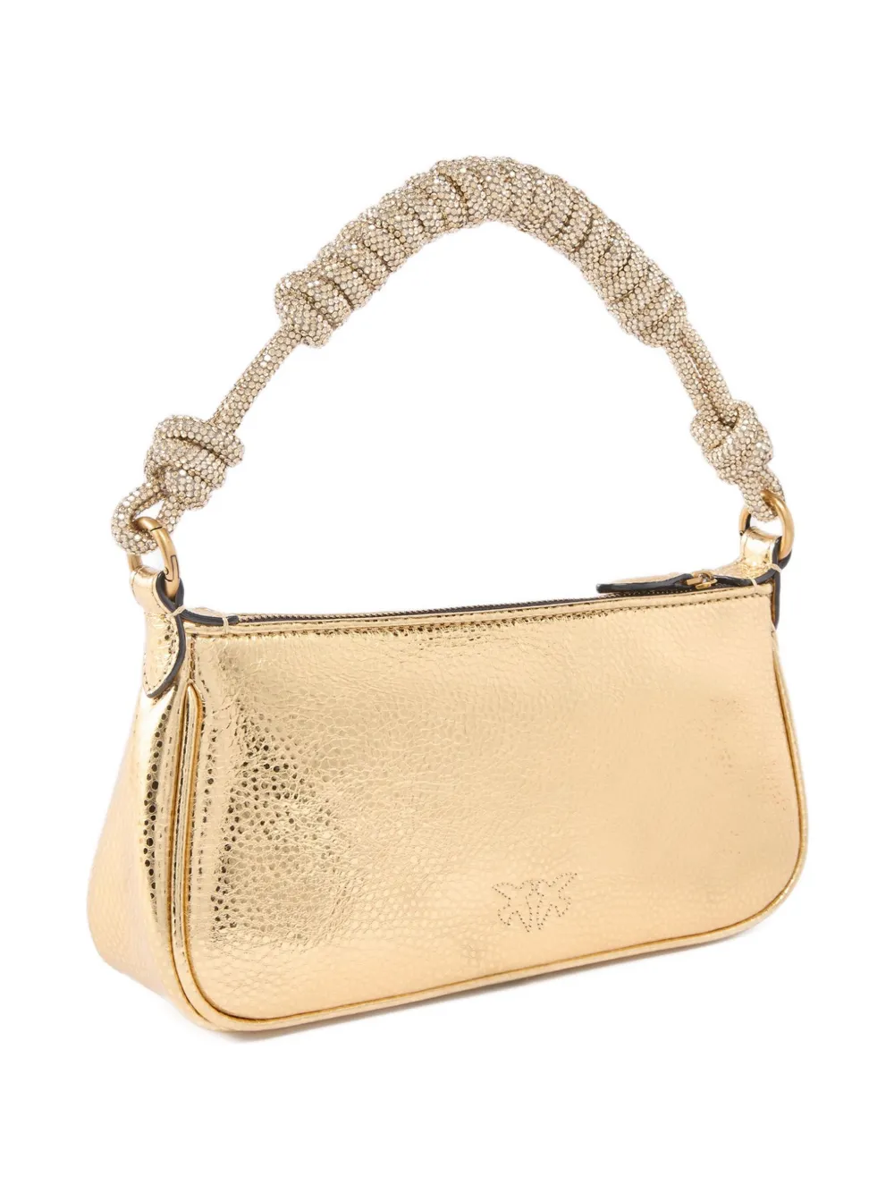 PINKO mini signature Love Birds buckle tote bag - Goud