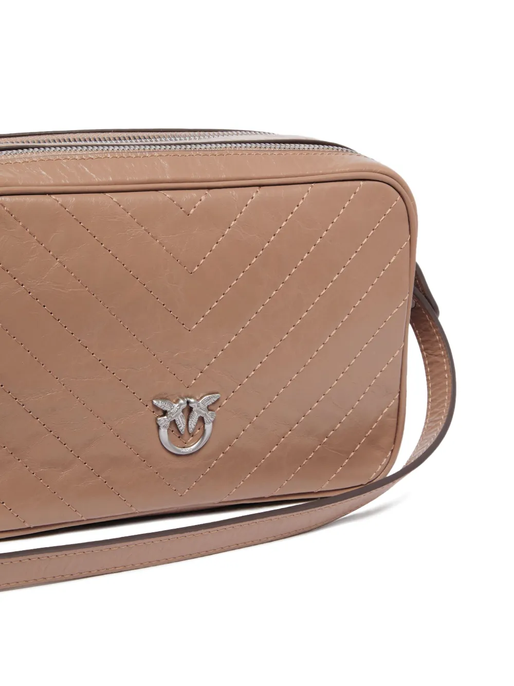 PINKO Chevron gewatteerde leren tas Beige