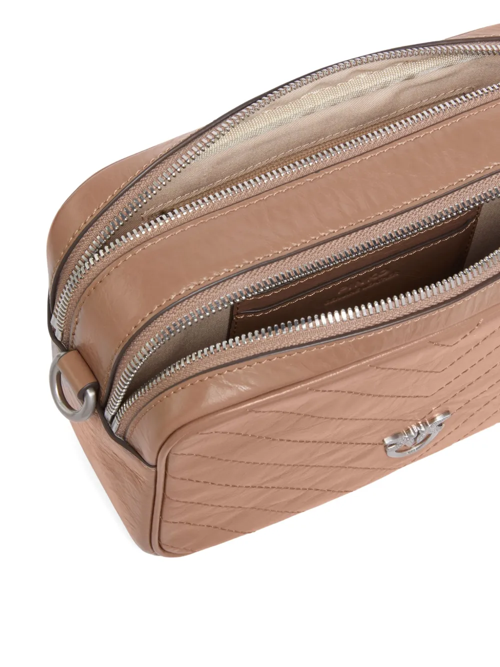 PINKO Chevron gewatteerde leren tas Beige