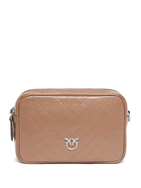 PINKO chevron-quilted Leather Bag Neutrals FARFETCH IN