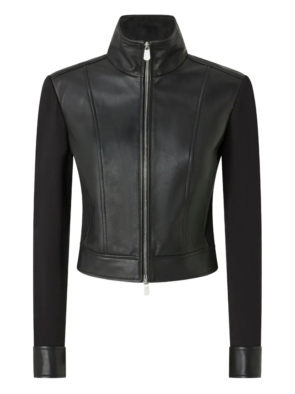 PINKO leather-panelled coat | Black | Image 1