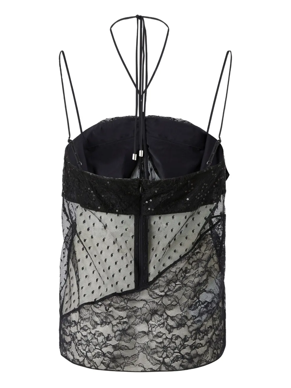 PINKO Blouse met vlak van kant Zwart