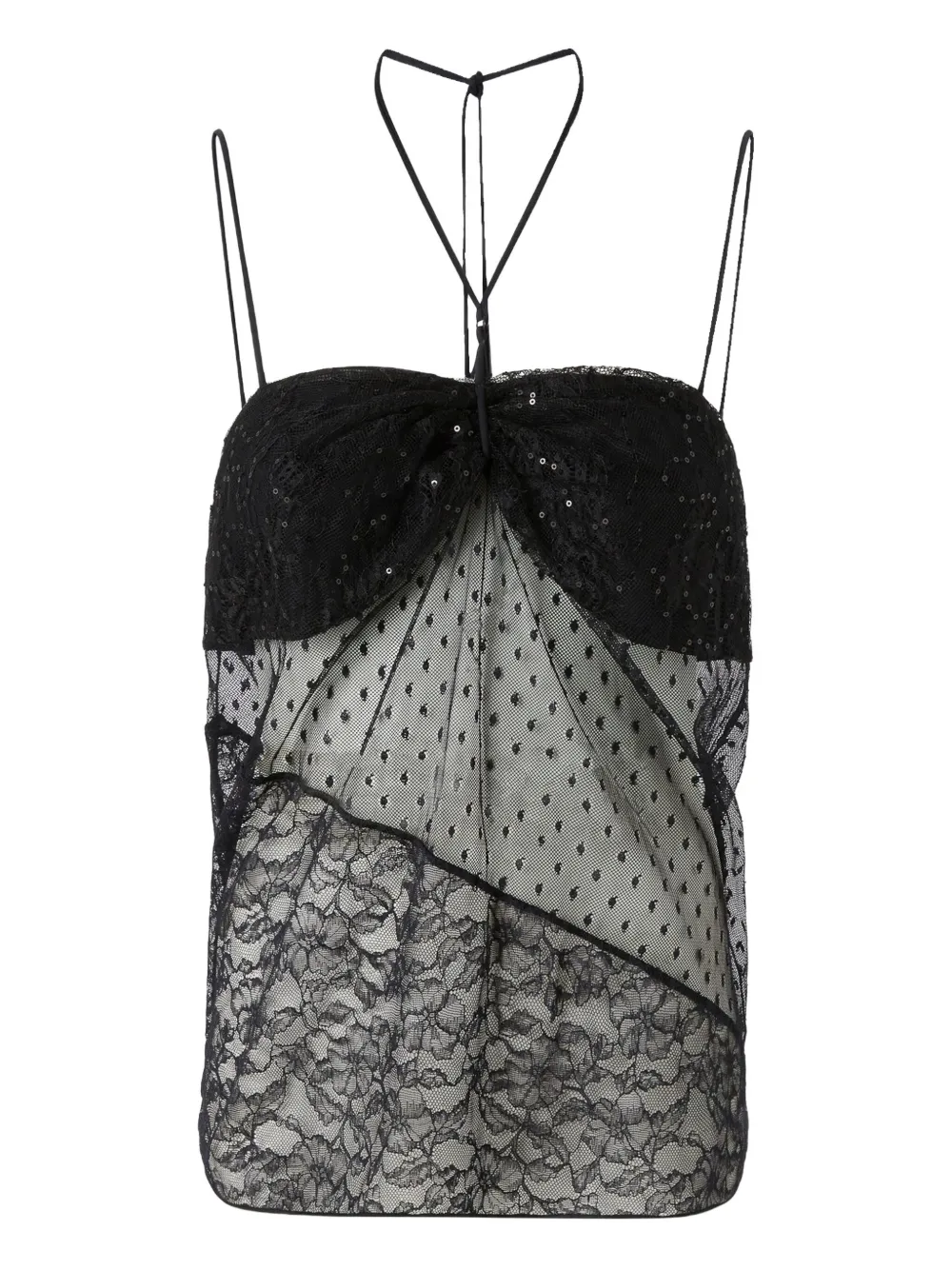 PINKO Blouse met vlak van kant Zwart