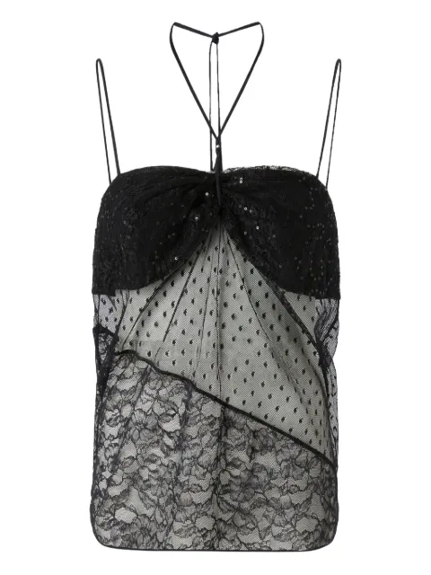 PINKO lace-paneled sequin blouse