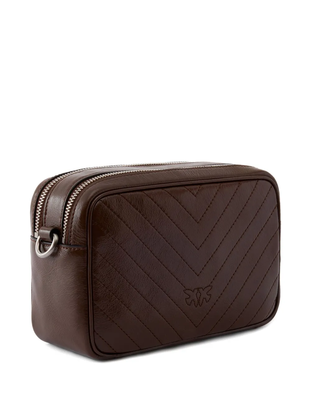 PINKO Medium crossbodytas met chevron logo Bruin