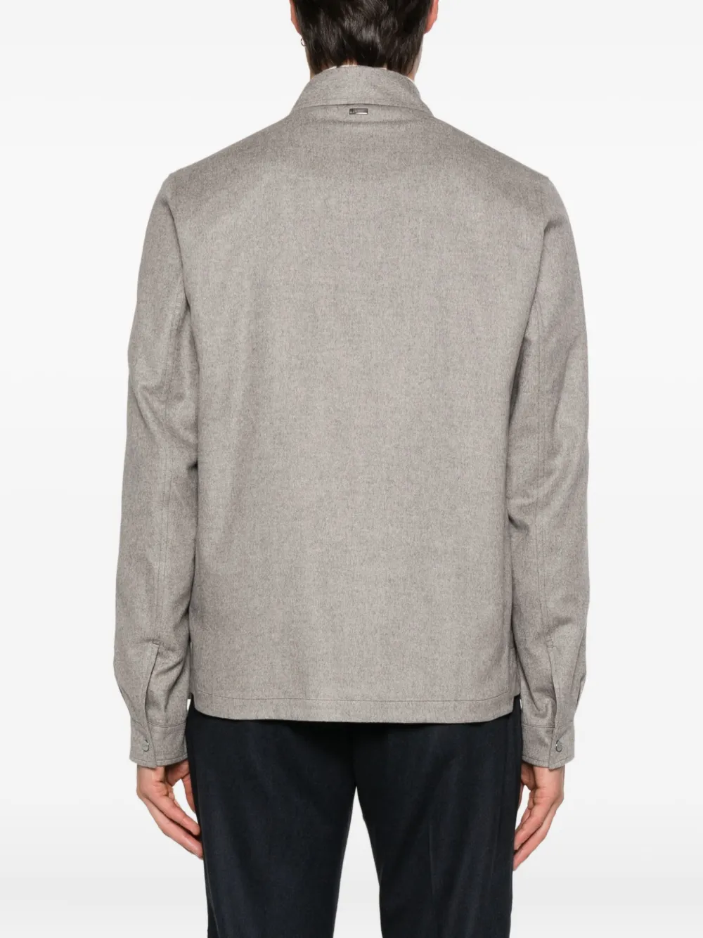 Herno button-fastening patch-pocket jacket Grijs