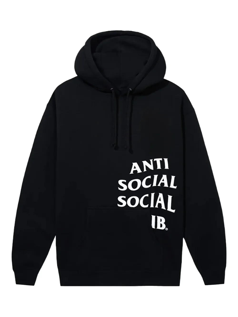 Anti Social Club logo-print cotton hoodie Zwart
