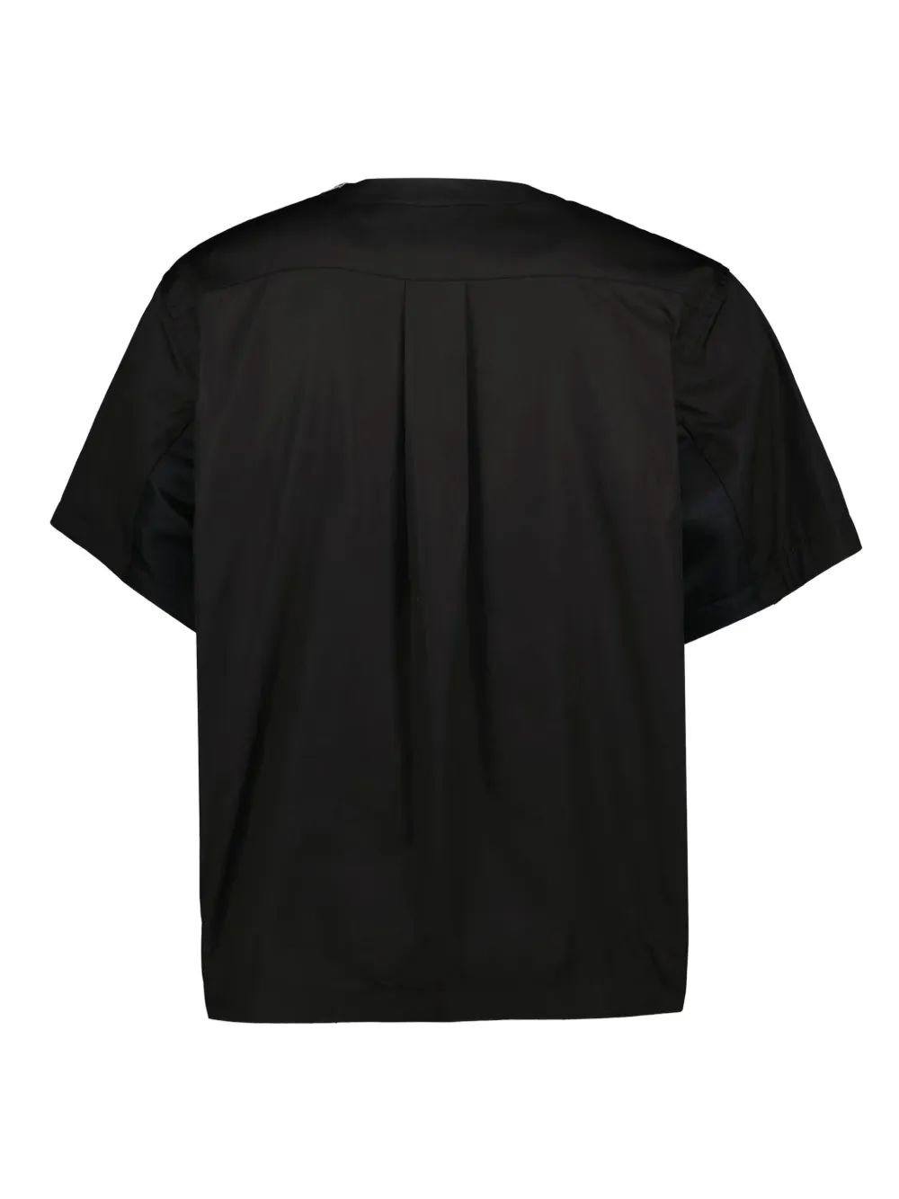 Sacai Poloshirt met ronde hals en ritssluiting - Zwart