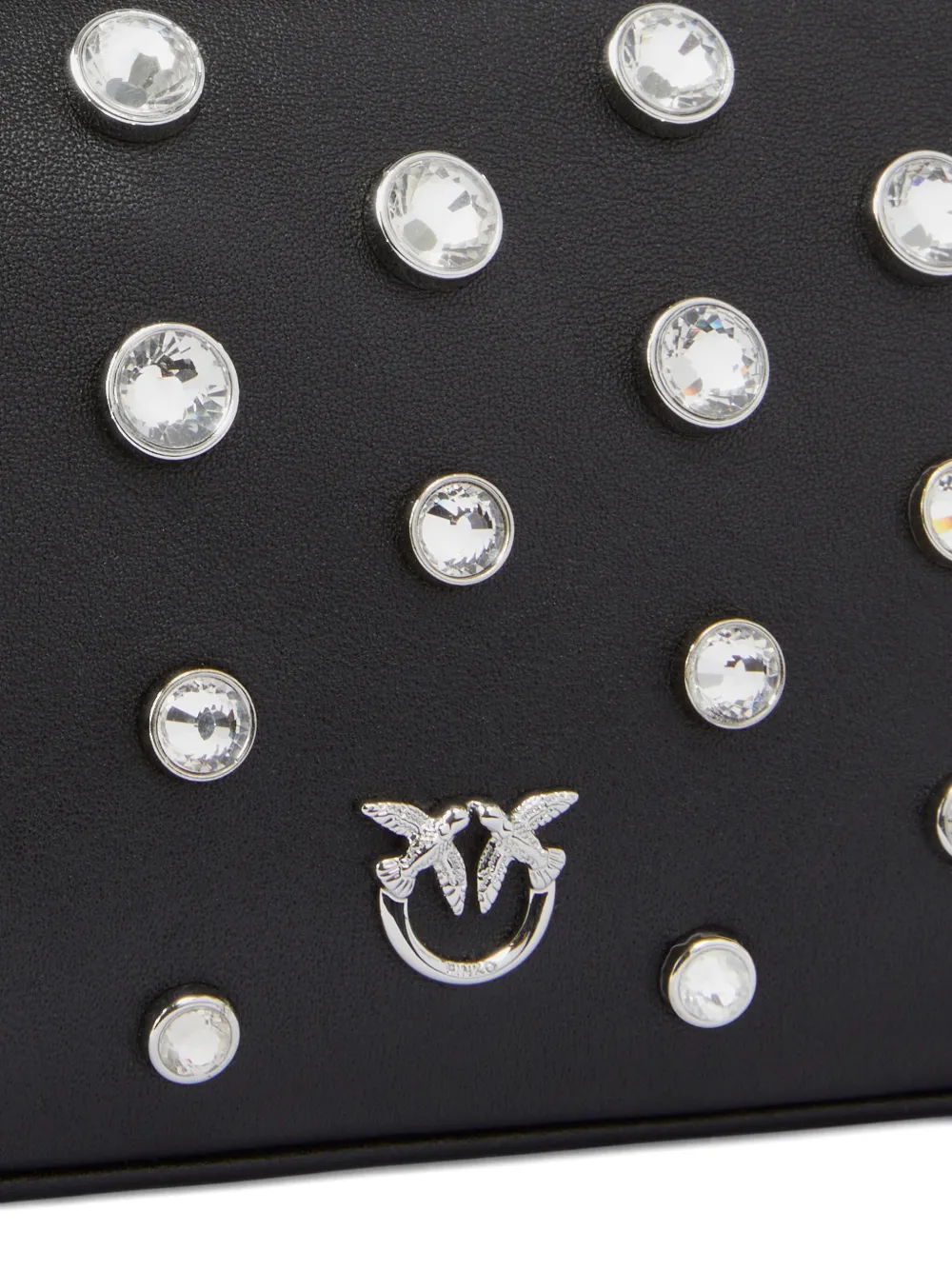 PINKO Crossbodytas verfraaid met kristallen en kettinghengsel Zwart