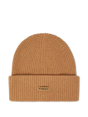 Tory Burch Ribbed Knit Beanie Hat | Brown | FARFETCH