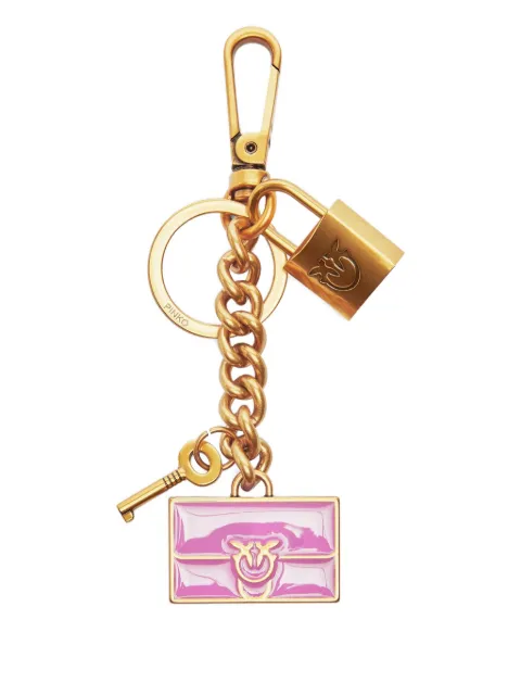 PINKO padlock enamel keyring