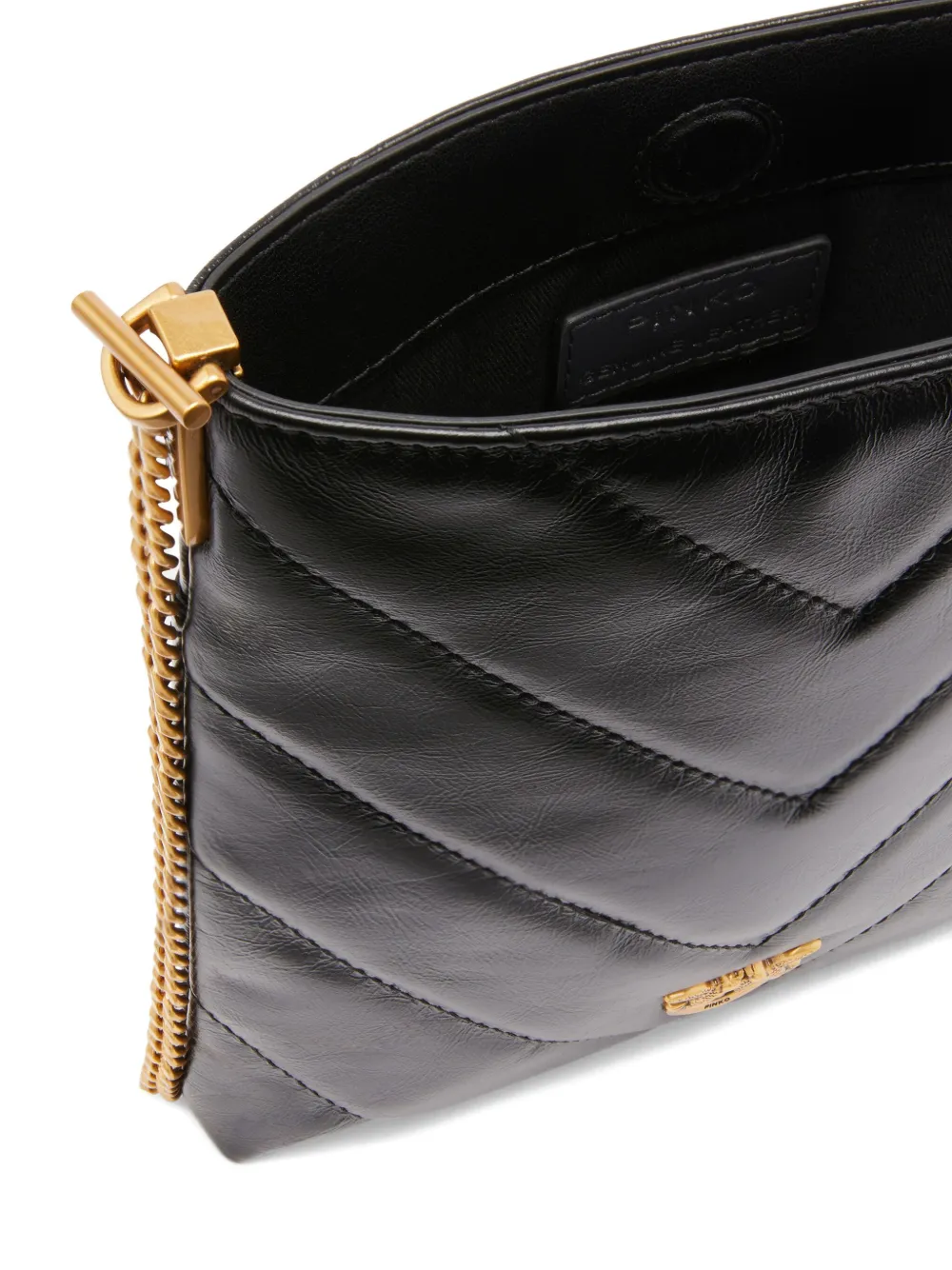PINKO Gewatteerde crossbodytas met chevron detail Zwart