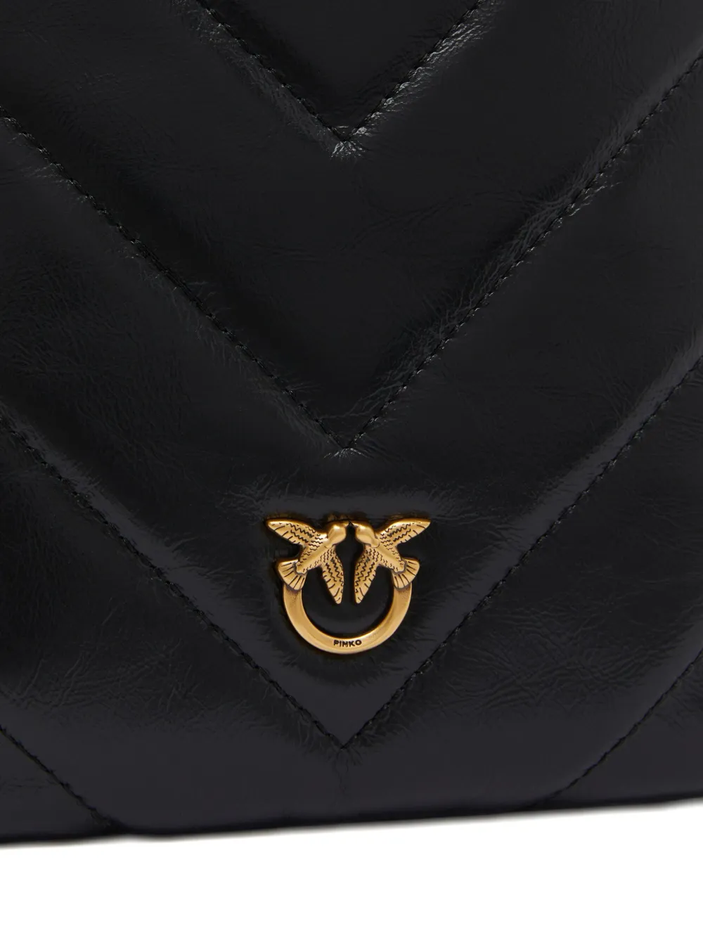 PINKO Gewatteerde crossbodytas met chevron detail Zwart