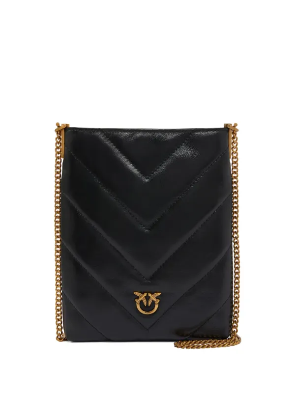 PINKO Quilted Chevron Cross Body Bag Black FARFETCH IN
