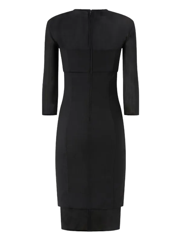 PINKO layered-hem Midi Dress | Black | FARFETCH