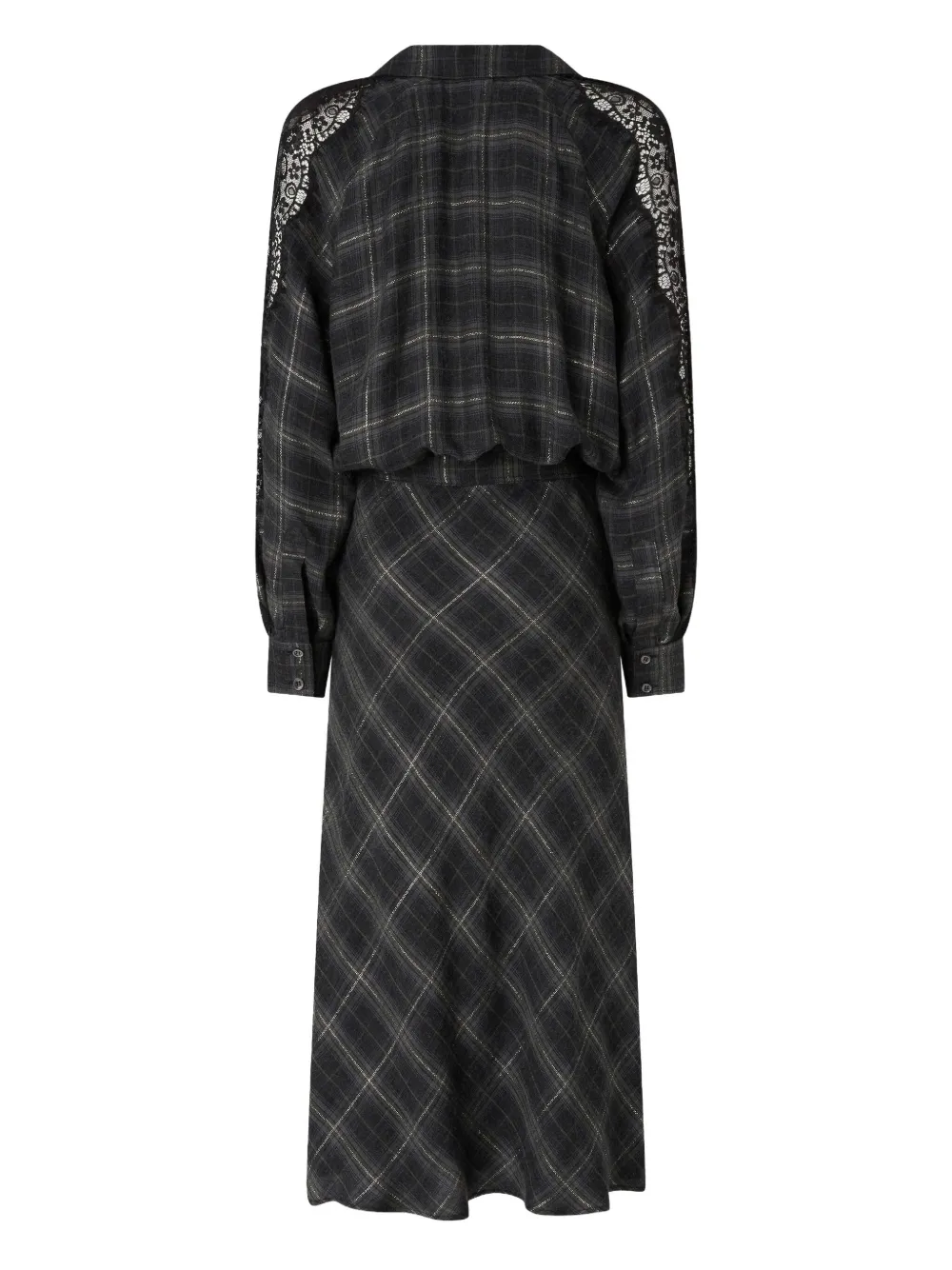 PINKO lace-insert check midi dress | Day Dresses | Image 2