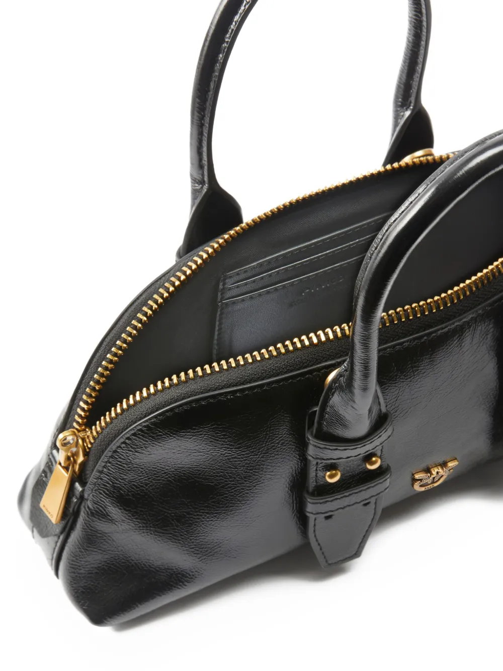Pinko Zip-top Handle Tote Bag In Black