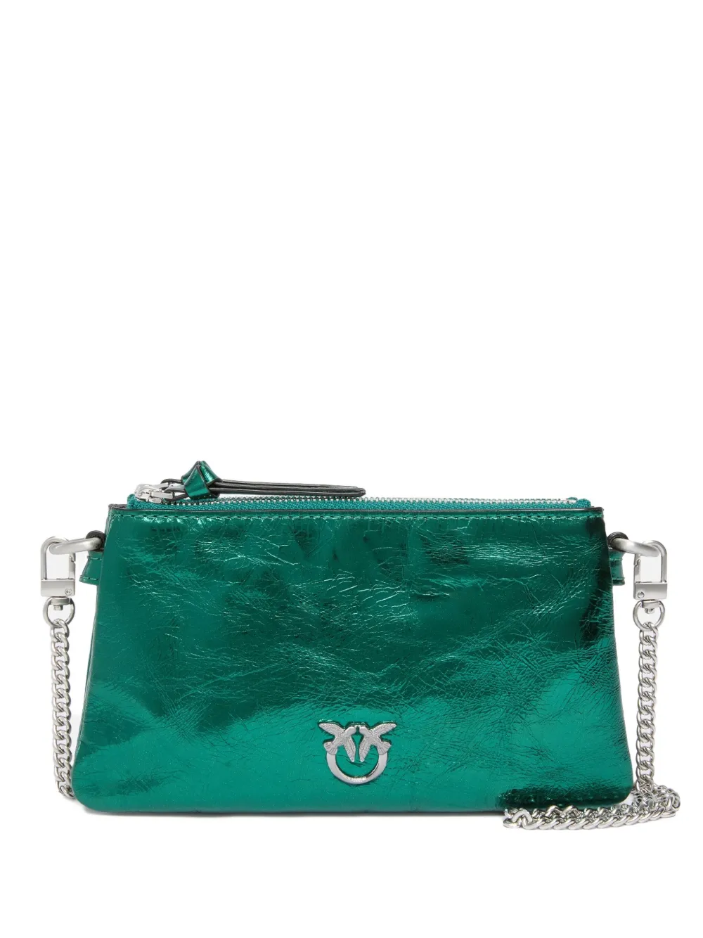 PINKO Metallic tas met kettinghengsel Groen