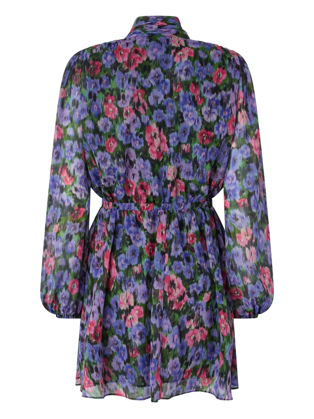 PINKO Mini-jurk met gestrikte hals en koraalprint - Paars