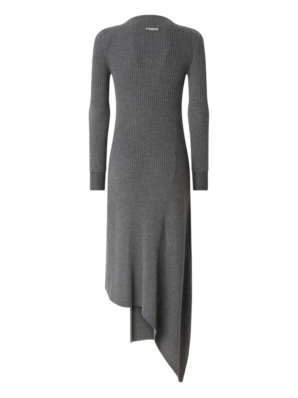 PINKO Geribbelde asymmetrische jurk met col Grijs