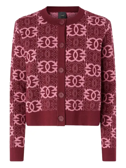 PINKO logo-pattern cardigan