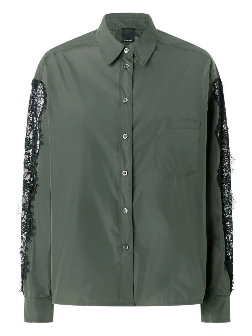 Pinko Lace Sleeve Shirt In Green