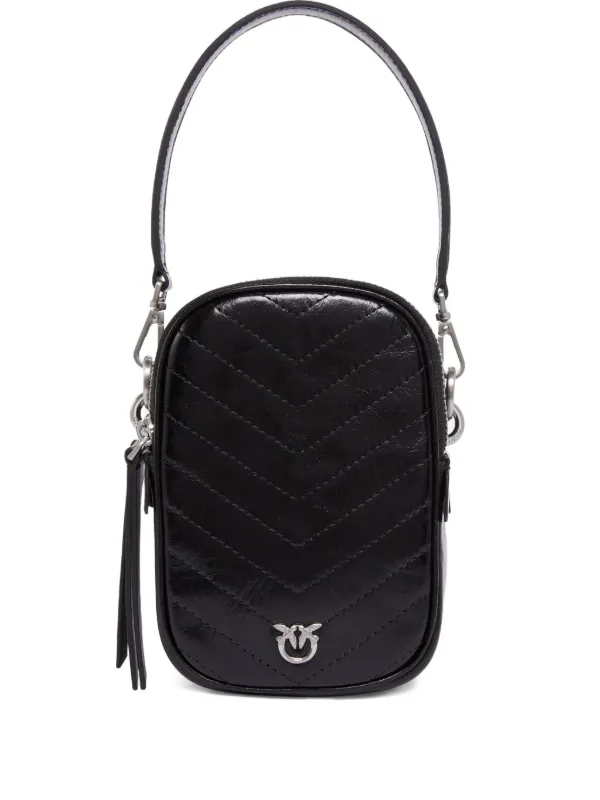 PINKO chevron-quilted Leather Mini Bag Black FARFETCH IN